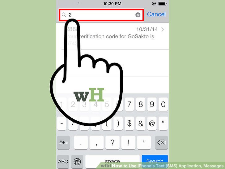 Iphone application sms
