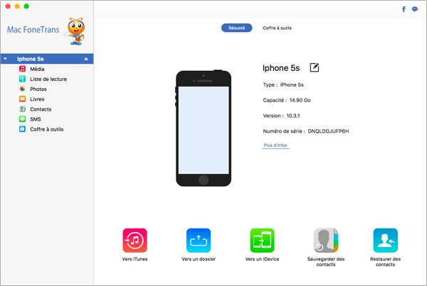 Application iphone transfert contact