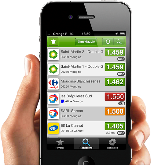 Application iphone carburant