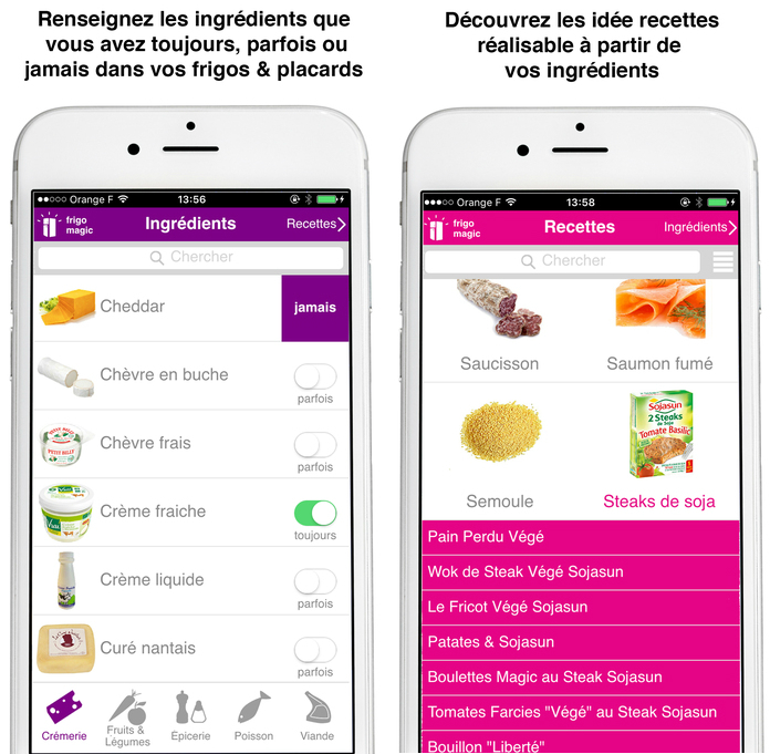 Application gestion frigo iphone