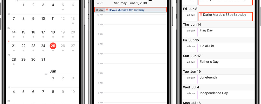 Application iphone agenda partagé
