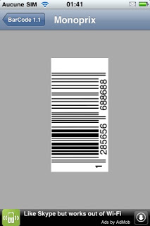 Application iphone code barre carte fidelite