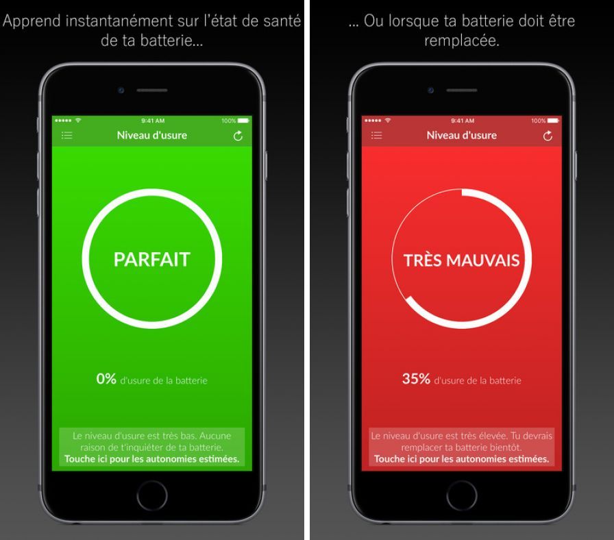 Application pour batterie iphone