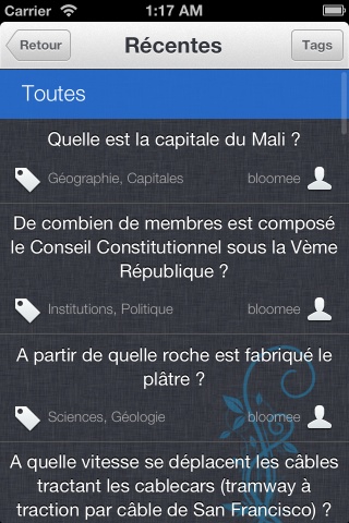 Application iphone culture générale