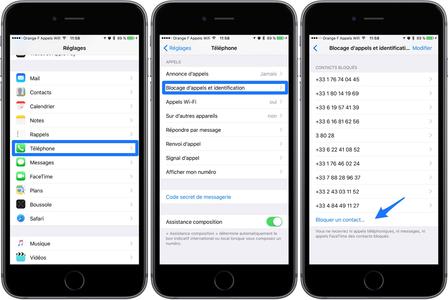 Iphone application mail bloquée