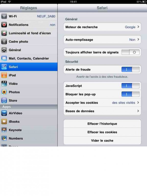 Supprimer historique application iphone
