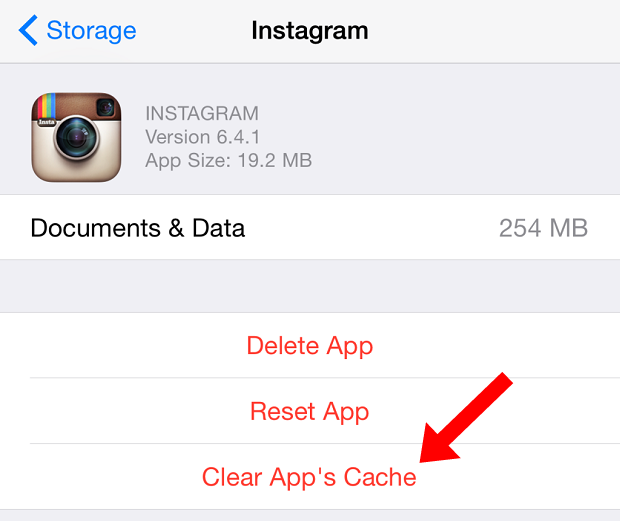 Vider cache application iphone