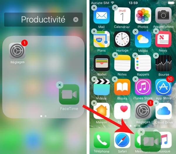 Cacher application sur iphone