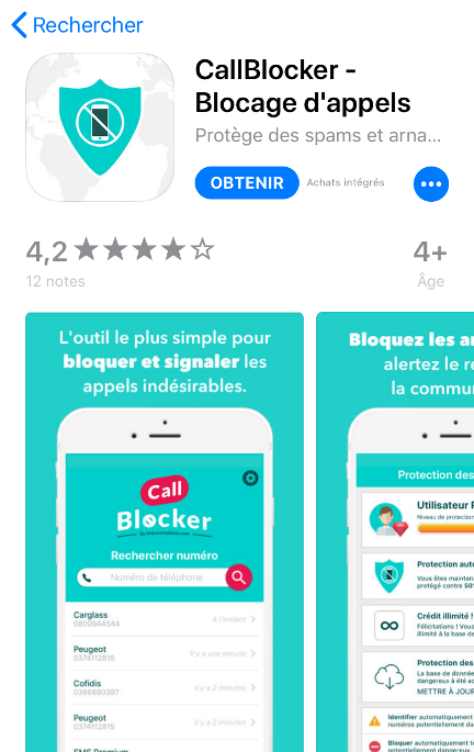 Application iphone bloquer appel inconnu
