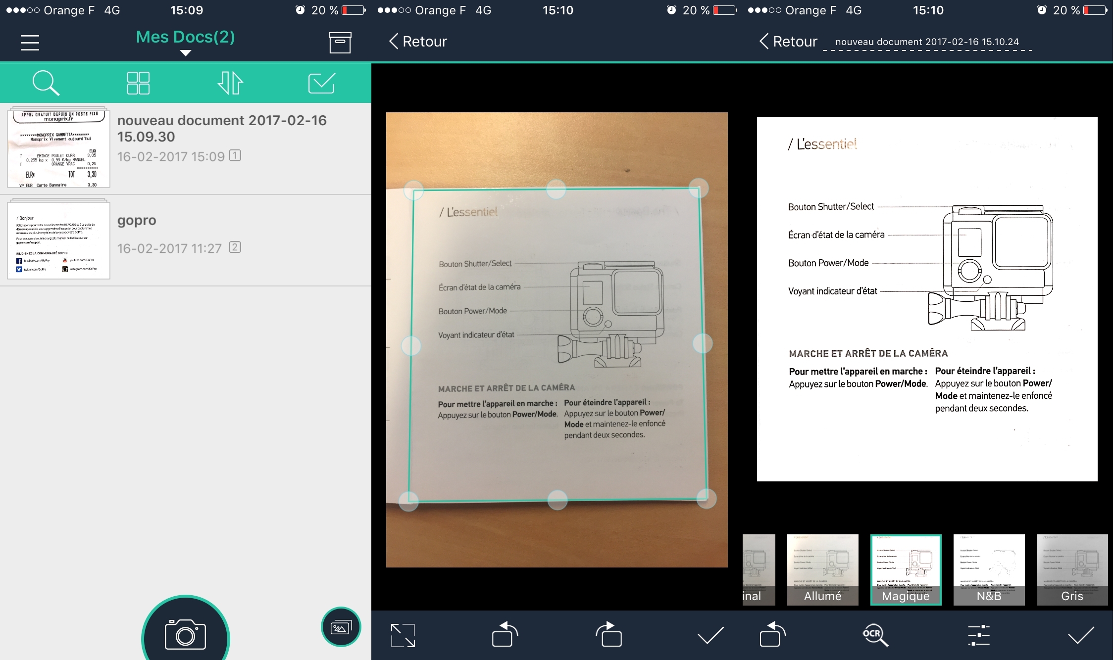 Application iphone pour scanner document