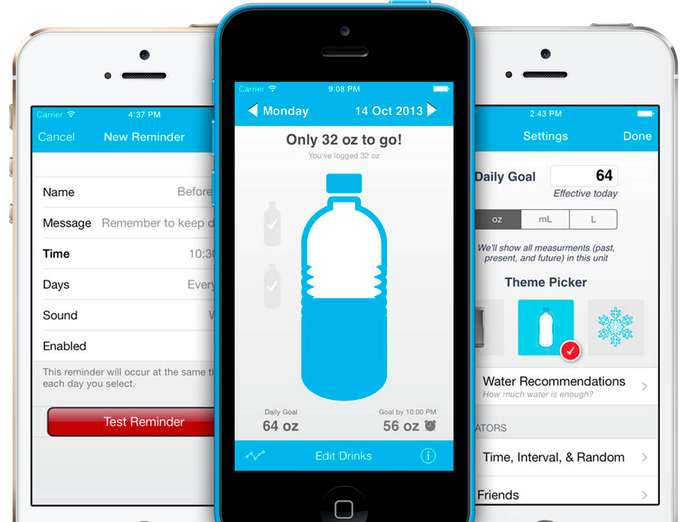 Application boire de l'eau iphone