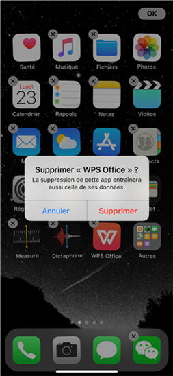Desinstaller application sur iphone
