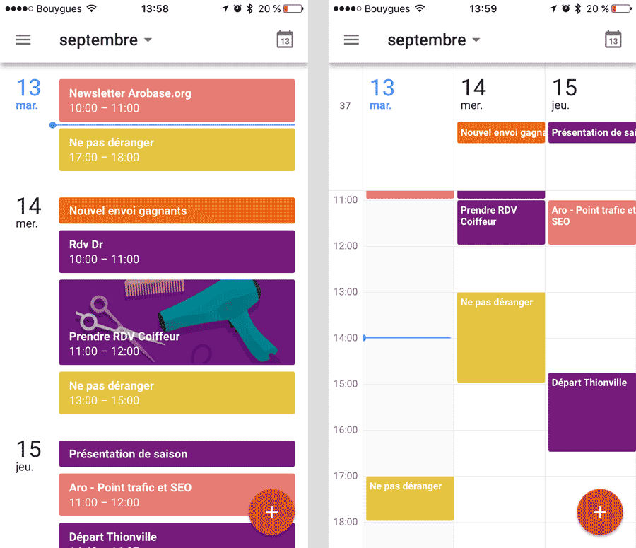 Application calendrier iphone gratuit