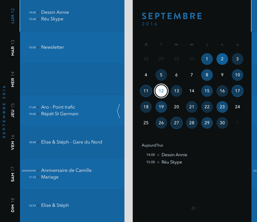 Application calendrier pour iphone