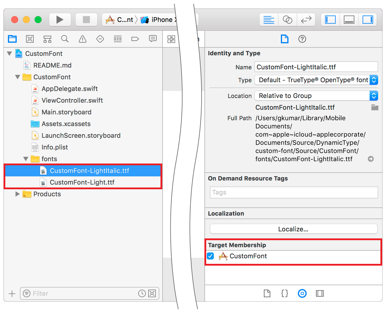 Installer application xcode sur iphone