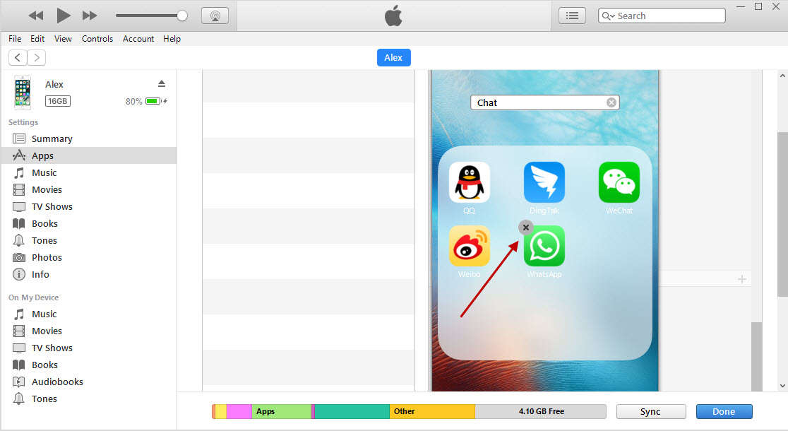Bug supprimer application iphone