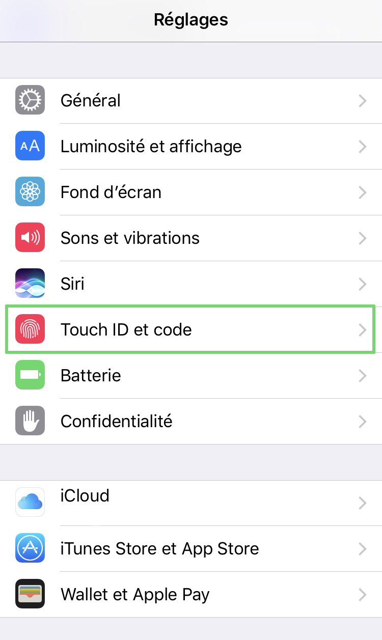 Icône d’application sur l’écran verrouillé de l’iphone