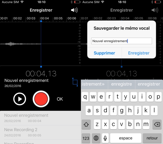 Application enregistrer conversation iphone