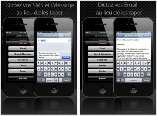 Application dictée vocale iphone