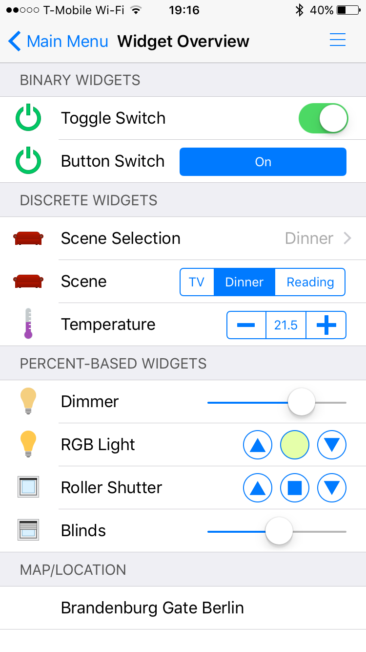Application parametre iphone