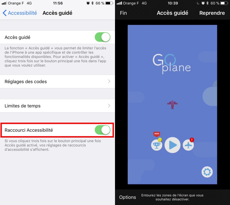 Restreindre acces application iphone