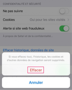 Effacer les données d une application iphone