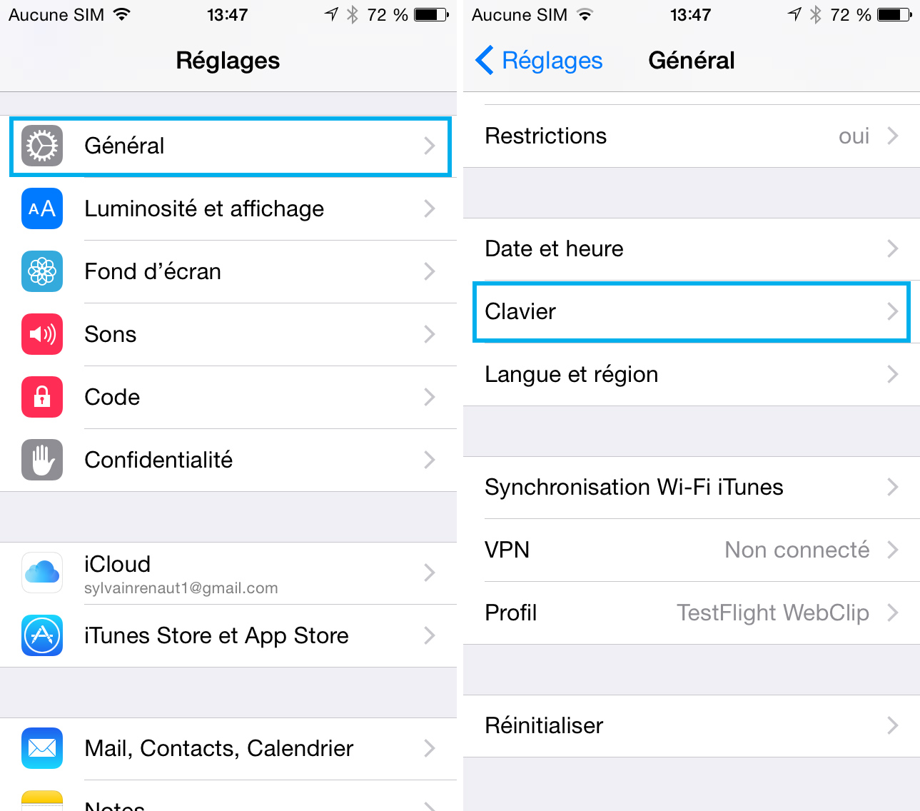 Application clavier iphone