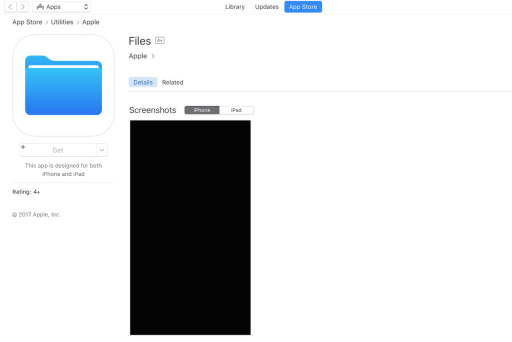 Application iphone fichier