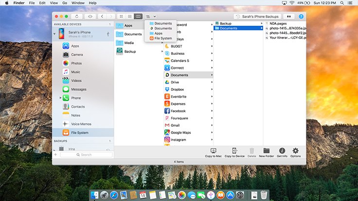 Application transfert iphone vers pc