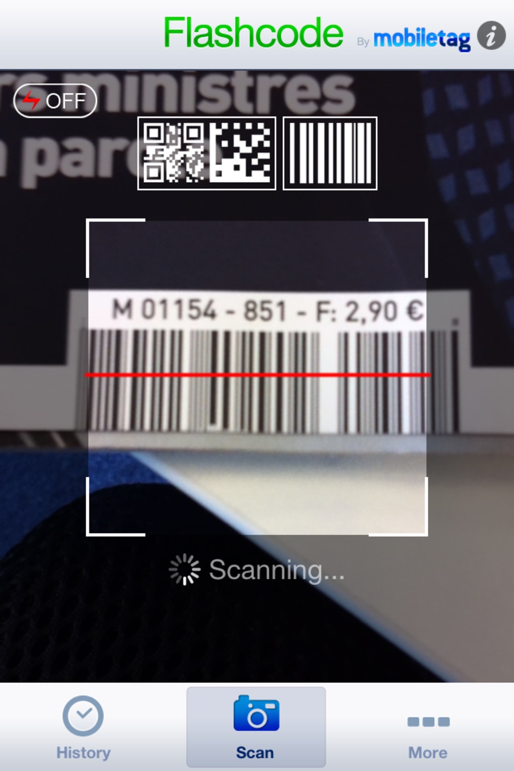 Application lecteur de code barre iphone