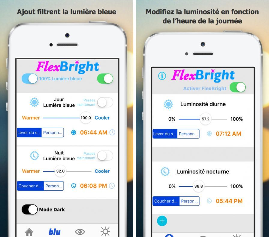 Application iphone lumiere bleue