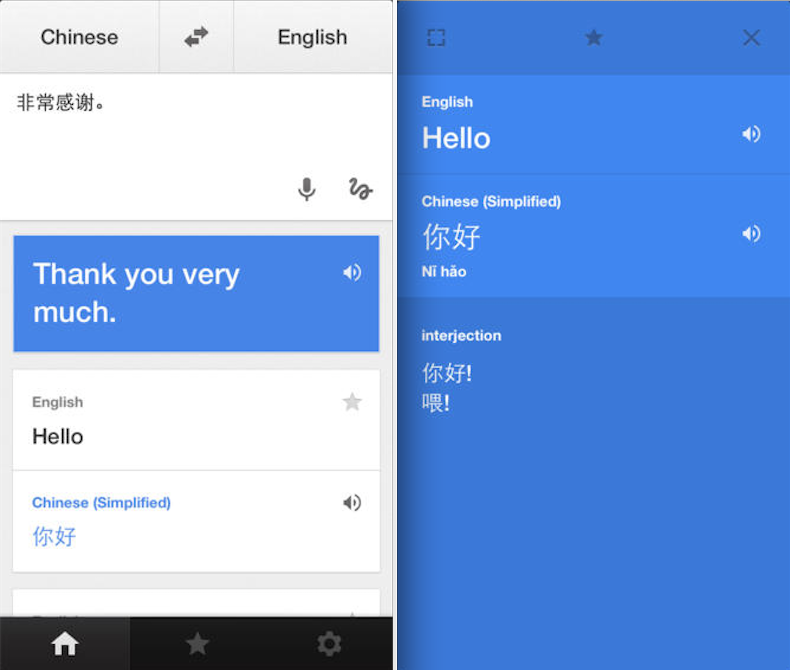 Application google traduction iphone