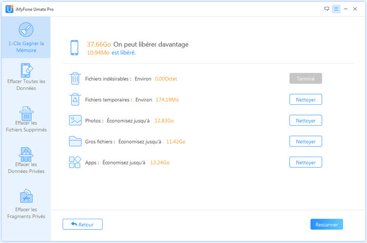Supprimer donnee application iphone