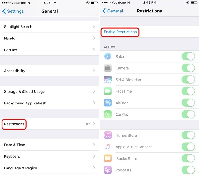 Cacher application iphone 5