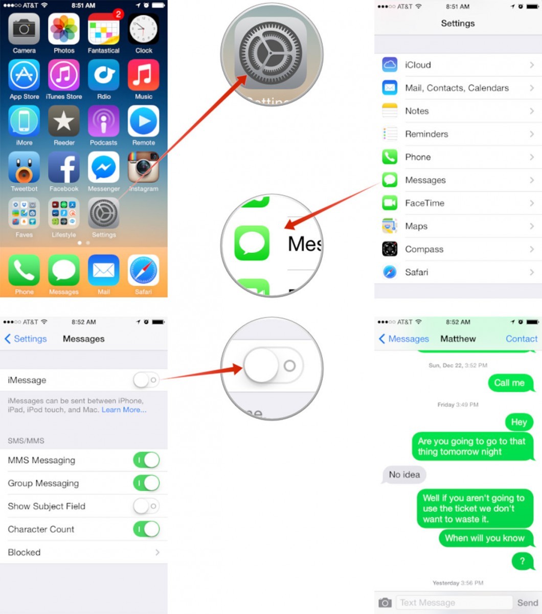 Application messages iphone pour android