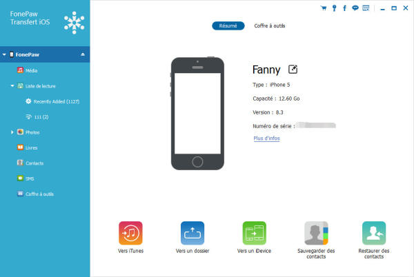 Application sauvegarde contacts iphone