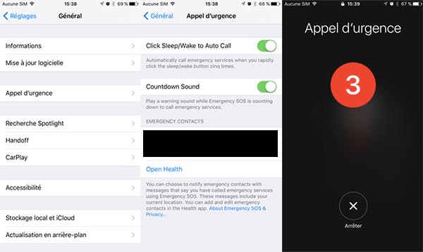 Application iphone en cas d'urgence