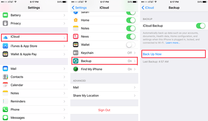Sauvegarder application iphone sur icloud