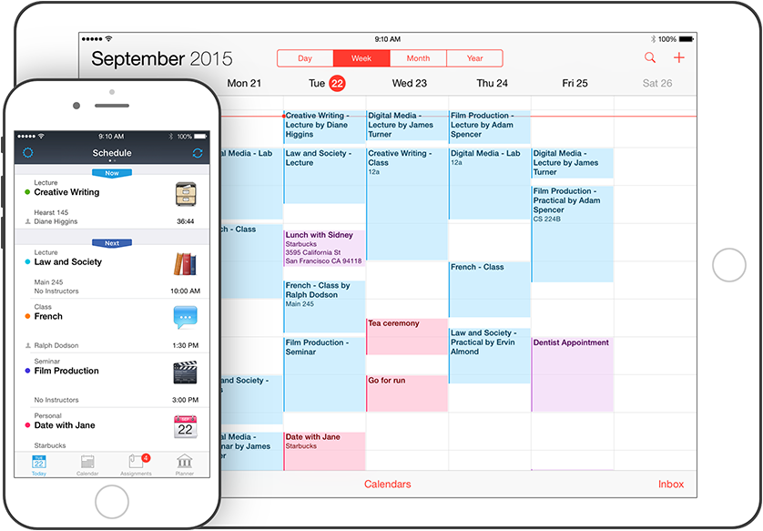 Application iphone pour agenda