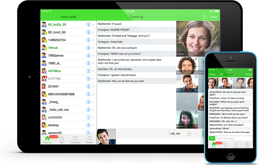 Application chat cam iphone