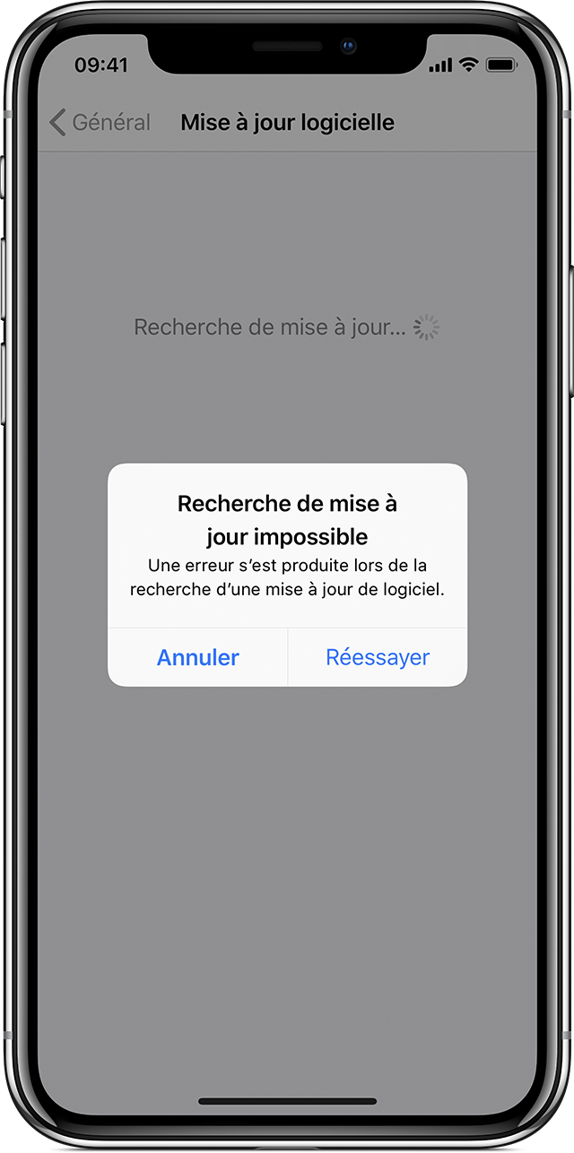 Iphone impossible de mettre a jour application