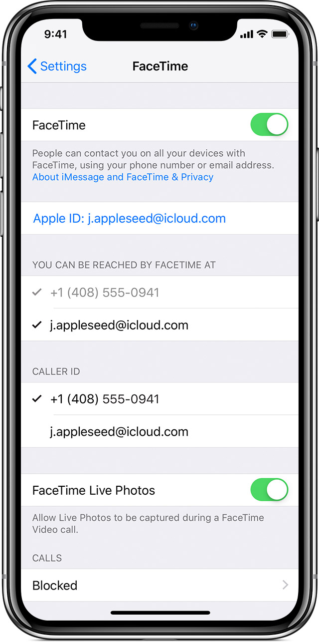 Application facetime iphone