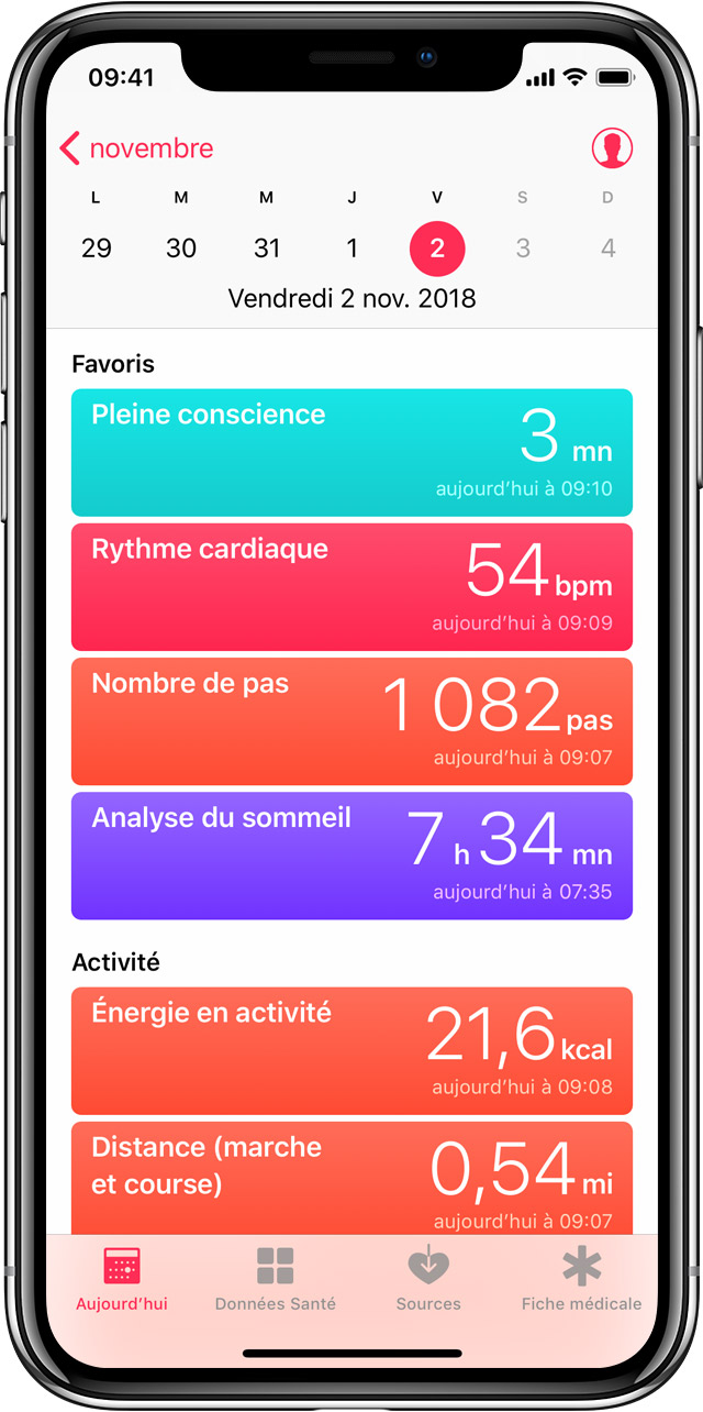 Application iphone activité physique