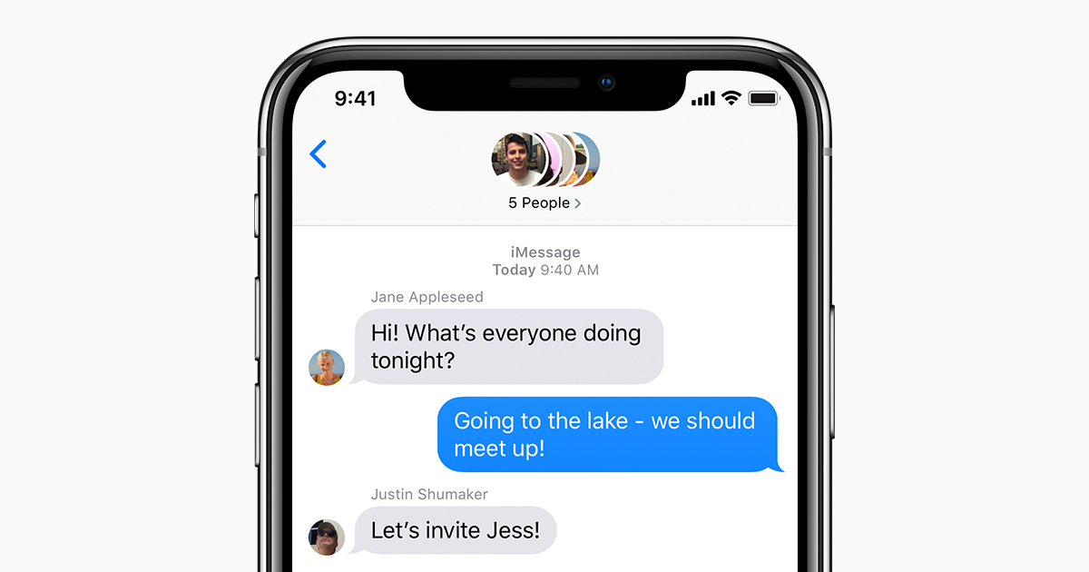 Application iphone message groupé