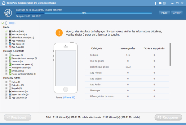 Récupération application iphone