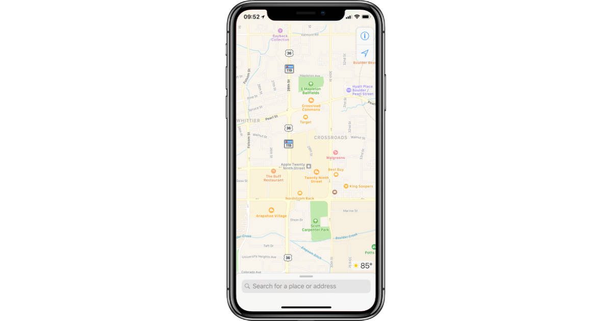 Application maps iphone