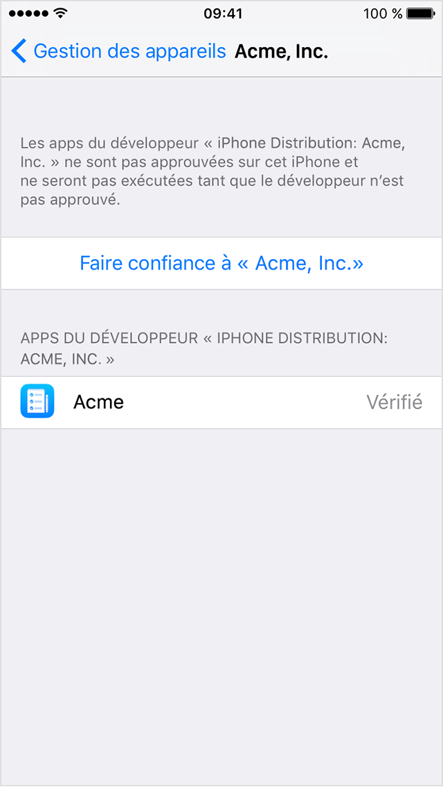 Installer application sur iphone