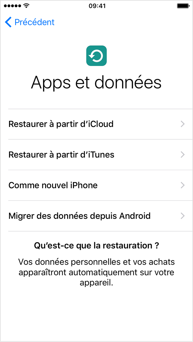 Application et données iphone