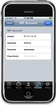 Application sip iphone