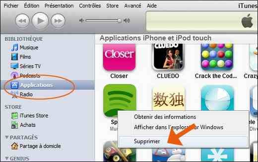 Comment desinstaller application sur iphone
